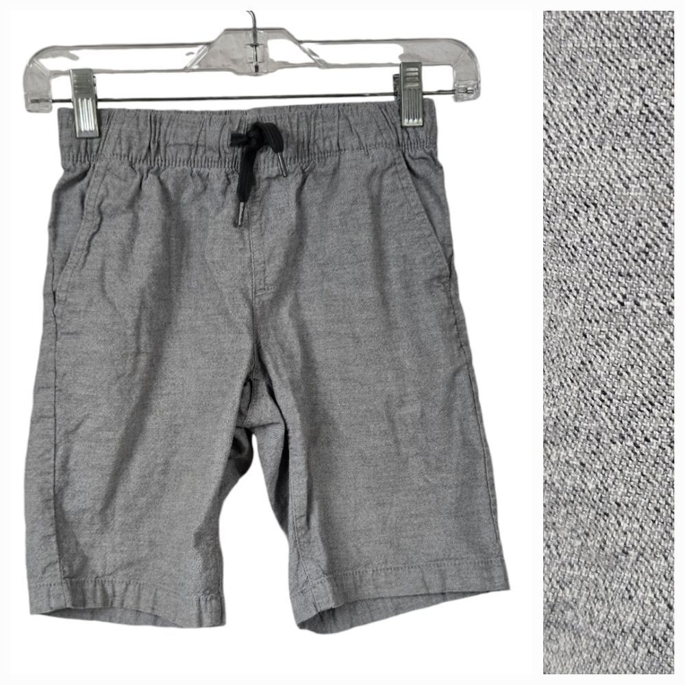 Old Navy Boys Built-In Flex Twill Flat Front Jogger Shorts Gray Heather Pull-On
